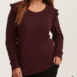 Torrid Ruffle Sleeve Sweatshirt